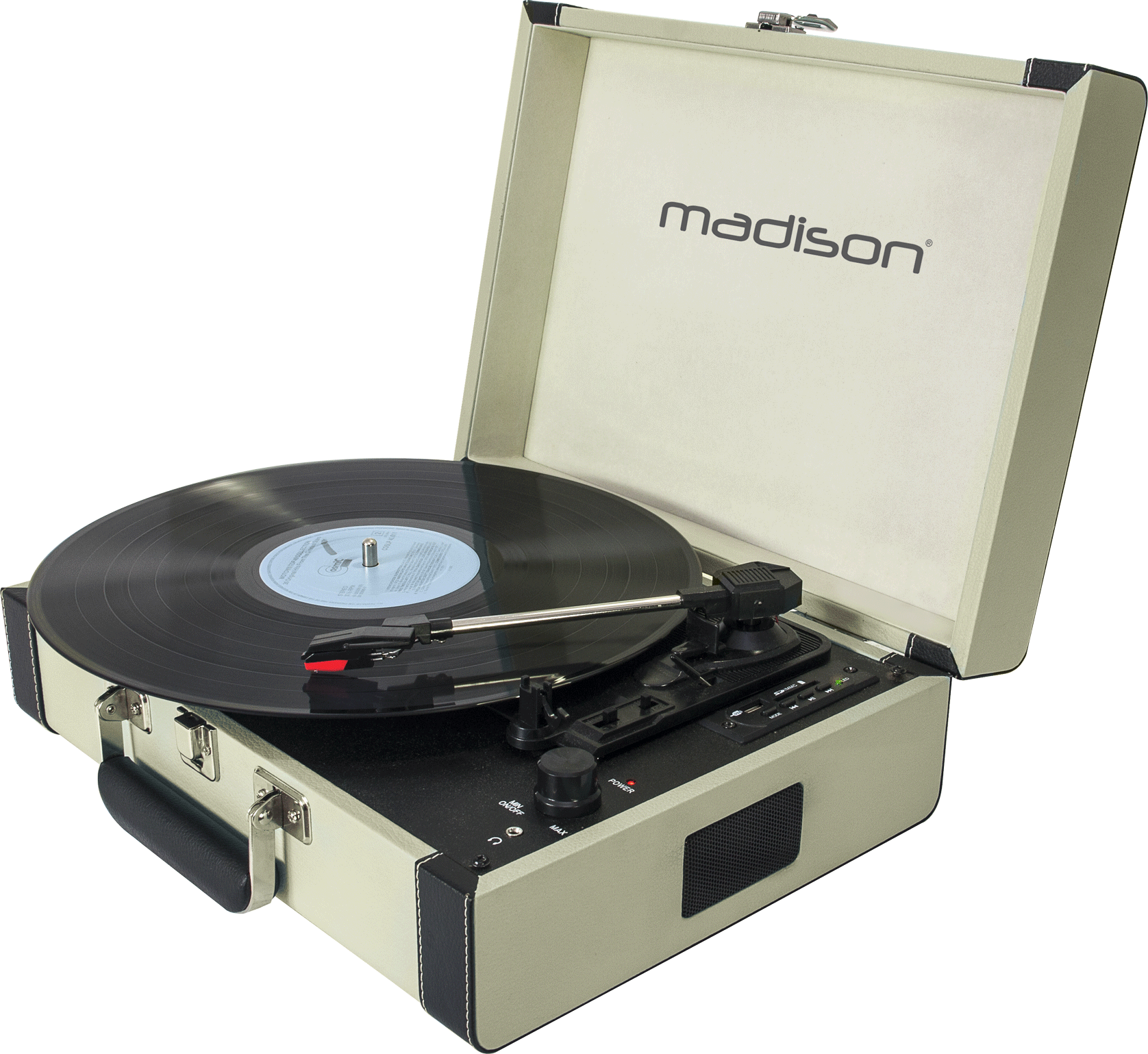 Madison Vintage Turntable w. Bluetooth (Cream)